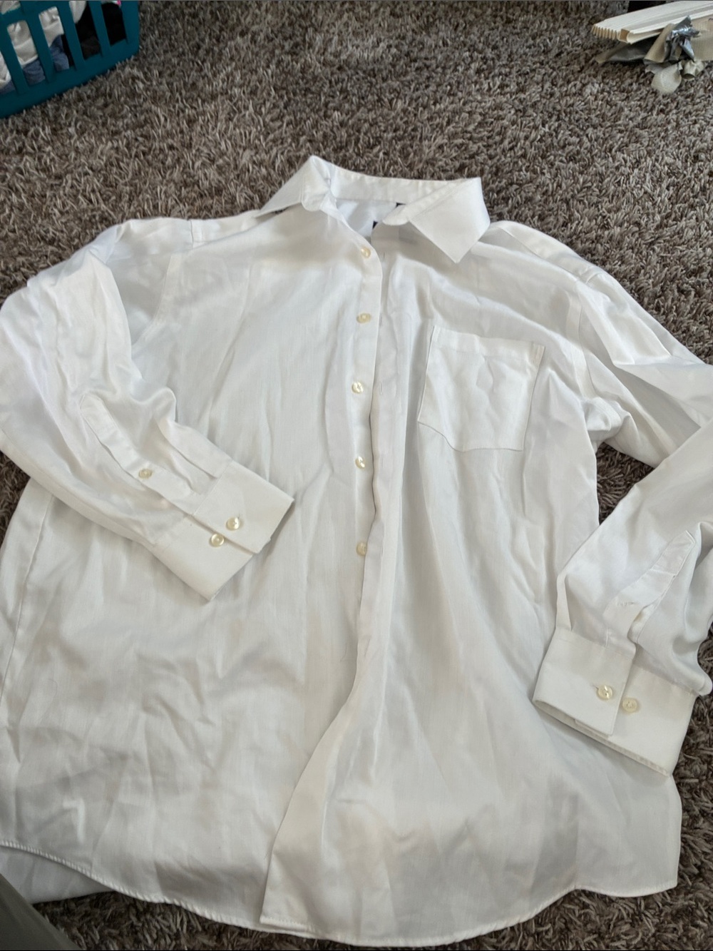 Geoffrey Beene White Long-Sleeve Button-Up Dress Shirt